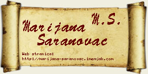 Marijana Saranovac vizit kartica